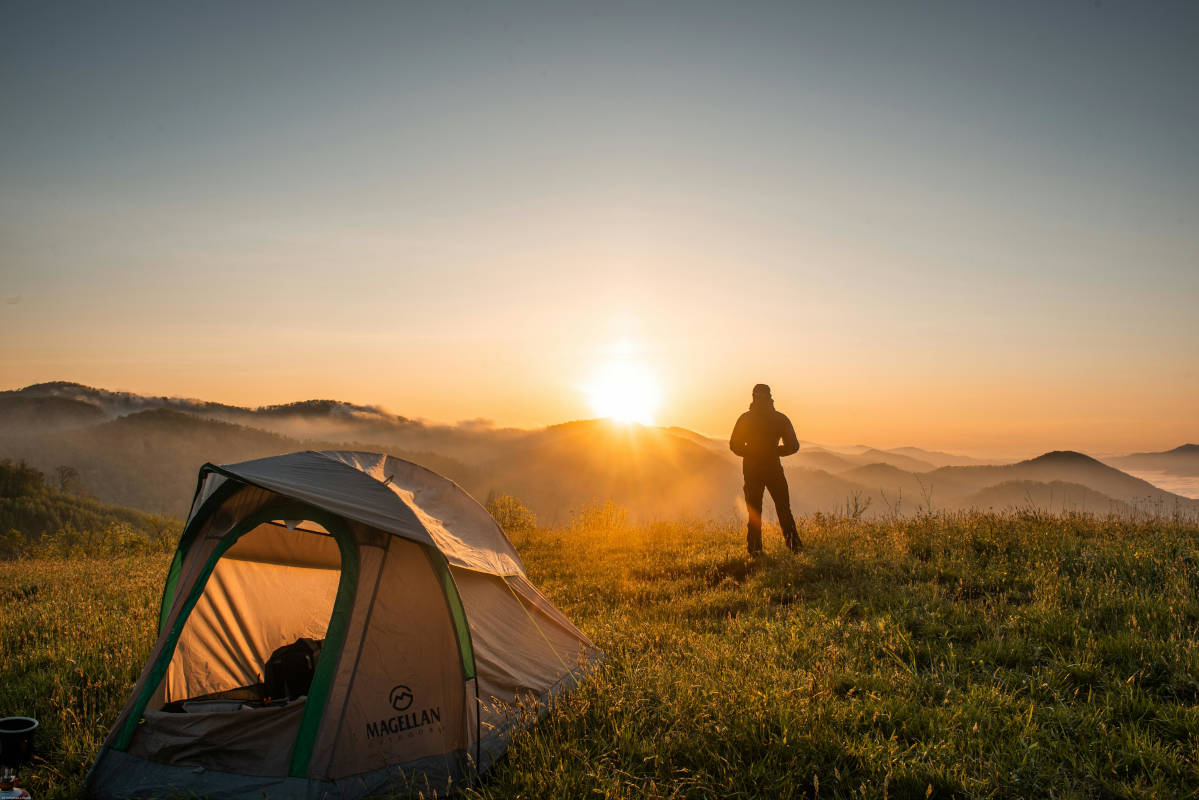 Tramonto in tenda